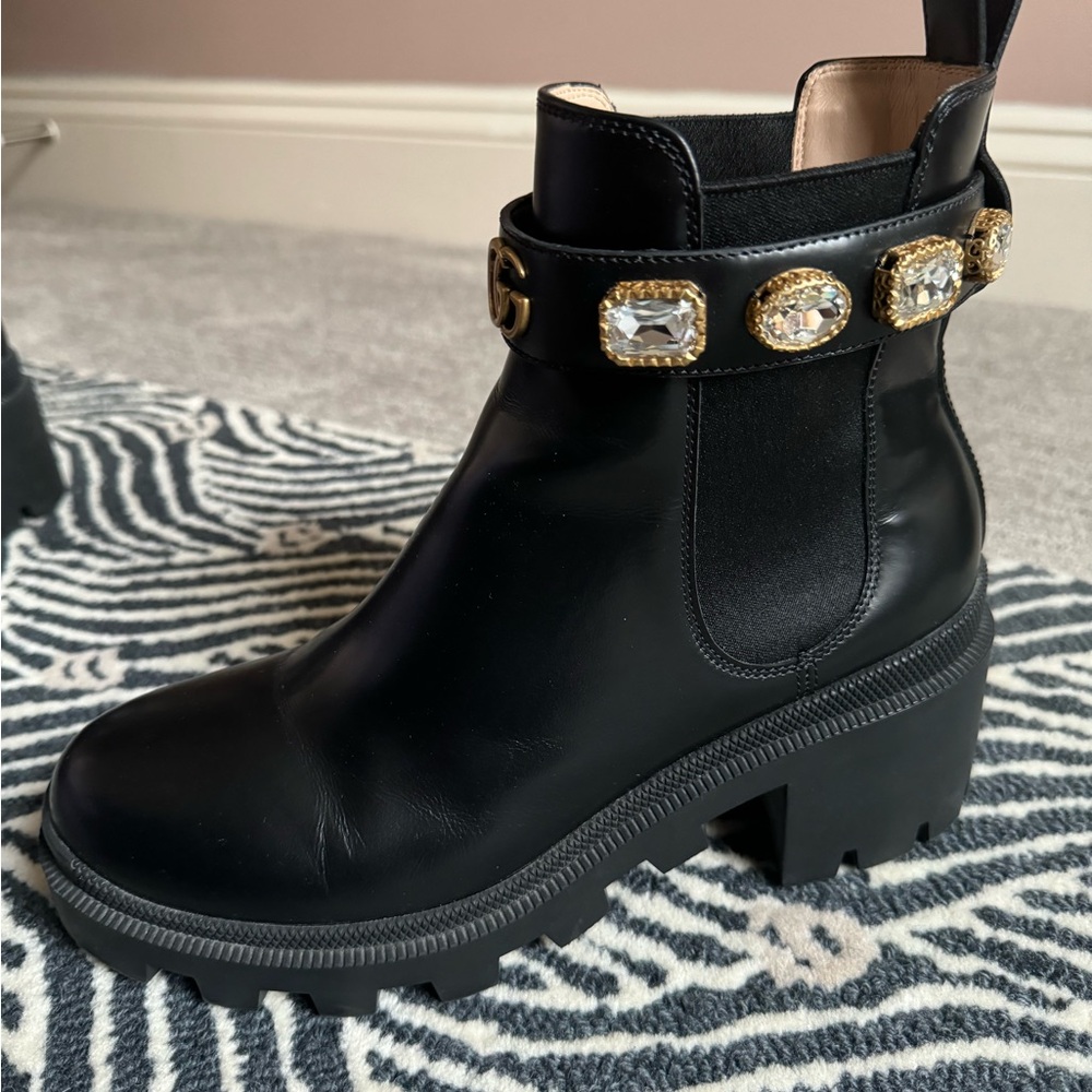 Gucci Women’s Trip Bootie with Jewels 38.5 - Picture 3 of 4